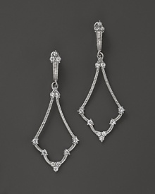 Eloquently shaped, these sterling silver earrings from Judith Ripka are accented with white sapphires.