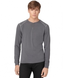 Add some swagger to your casual look with this on-trend henley from Calvin Klein Jeans.