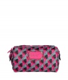 Tote around your makeup essentials in style with this geometric print cosmetic bag from Marc by Marc Jacobs - Top zip closure, front logo plaque, retro-inspired print and logo stitching details - Perfect for everyday use, travel, or as a thoughtful gift