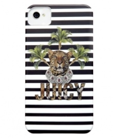 Fashionistas keep in touch with this jungle-inspired iPhone case from Juicy Couture, featuring a fierce feline and plush palm trees. Made of the most durable plastic, your phone stays perfectly protected and effortlessly on trend.