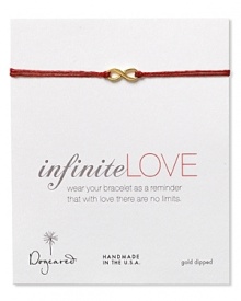 Choose the gift that keeps on giving: Dogeared's crimson bracelet touts an infinity symbol for enduring charm at the wrist.