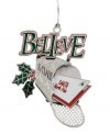 Send Santa a message. With festive holly detail, the Believe mailbox ornament from Baldwin is an inspiration to everyone around your tree.