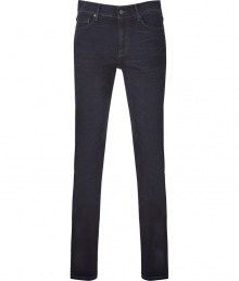 Upgrade your wardrobe basics with this easy to style straight leg jeans from Seven for all Mankind - Classic five-pocket styling, straight leg, slim fit, distinctive logo pockets, dark washed denim - Pair with a graphic tee, a hoodie, and retro-inspired trainers