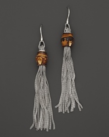 Foxtail chains lend movement to these bamboo and sterling silver earrings from Gucci.