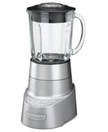 This sturdy blender stands strong with a high-powered motor with four functions for chopping, mixing, mincing and crushing, shock-resistant glass pitcher and stainless steel blade that powers through the toughest ingredients. 3-year warranty. Model SPB-600.