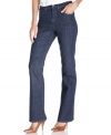 Look your slimmest in these Style&co. boot cut jeans, featuring a special tummy-smoothing panel at the front.