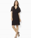 Airy flutter sleeves imbue Lauren Ralph Lauren's flirty georgette dress with feminine charm.