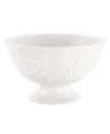 An elegant white-on-white pattern, embossed vine motif and interior glaze adorn this dessert bowl from Lenox dinnerware. The dishes from the Opal Innocence Carved collection get your table set for refined dining every day. Qualifies for Rebate