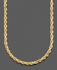 Twist and twirl with this beautiful strand of diamond-cut 14k gold. Chain measures approximately 18 inches.