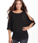 A sexy cut-out design makes the cold shoulder top very hot, by Rachel Rachel Roy.