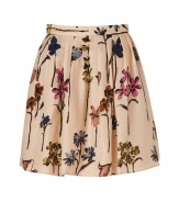 Fun and feminine with its bold watercolor-effect floral print, Moschino C&Cs pleated twill skirt guarantees to uplift your sweet workweek look - Fitted waist, allover pleating, hidden back zip, watercolor-effect floral print - Falls above the knee - Wear with bright knit tops and modern-vintage accessories