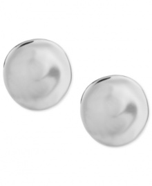 Robert Lee Morris rounds into form with this set of stud earrings. Crafted from silver-tone mixed metal, the pair is designed as a concave disc with a sculptural bent. Approximate drop: 3/4 inch.