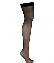 Simple and sheer, Fogals black thigh-high stockings are a chic way to add a seductive edge to your outfit - Sheer, crafted in an extra durable stretch yarn, soft smooth border, invisible heel, reinforced toe - Ideal for wearing with a garter belt - Pair with pencil skirts or flirty cocktail dresses