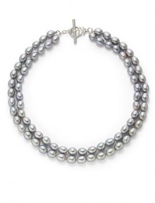 THE LOOKPearls collection7mm grey freshwater pearlsDouble strand silhouetteSterling silver setting Toggle closure THE MEASUREMENTLength, about 16ORIGINMade in USA