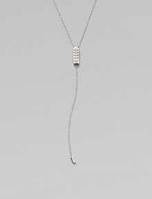 A dazzling, delicate design with a diamond accented link and ball chain strand in 18k white gold. Diamonds, .19 tcw18k white goldLength, about 25½Slip-on styleMade in Italy