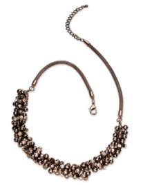 A touch of glass. Charter Club offers refined elegance with this necklace crafted from gold-tone mixed metal, and featuring glass pearl clusters in darker tones. Approximate length: 19 inches + 3-inch extender.