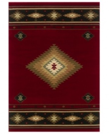 Broaden your palette with Southwest flavor. The Hudson rug from Sphinx depicts a versatile diamond pattern in handsome red and black for a look that's as elegant as it is casual. Crafted of durable polypropylene for years of long-lasting beauty.