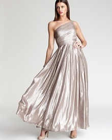 Aidan Mattox Dress - Metallic One Shoulder Dress