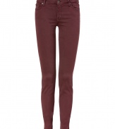 Set the foundations for cool daytime looks with Seven for all Mankinds figure-hugging Second Skin jean leggings - Classic five-pocket style, button closure, zip fly, signature embroidered back pockets - Mid-rise, extra form-fitting - Pair with a light cashmere pullover and flats, or a tunic top and statement ankle boots