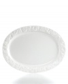 Embossed with a leaf and basketweave motif in white porcelain, this enormous Harvest platter from Martha Stewart Collection caters every meal with elegant charm. Perfect for a roast turkey or ham!