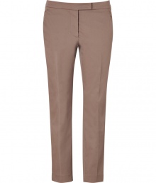 A luxe workweek essential with an impeccable cut, Brunello Cucinellis tailored trousers bring elegance to the office - Side and back slit pockets, zip fly, tab with hidden hook closure - Straight slim leg, tailored fit - Wear with a silk top and sleek heels