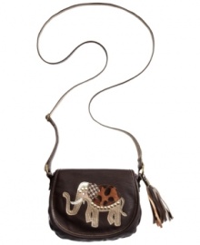 An adorable addition to any accessory wardrobe, this irresistible crossbody from American Rag is a conversation starter. A precious patchwork elephant embellishes the front flap, while the inside easily stows wallet, phone, keys and makeup.