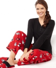 Just a few of your favorite things. These super-cute Charter Club pajamas feature a soft cotton top and comfy flannel pants in your favorite prints.