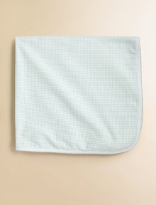 Soft, cozy cotton with allover print on one side and gingham print on the other. One size Cotton; machine wash Imported