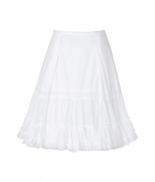 Feminine white skirt with tulle petticoat Ermanno Scervino - With a 1950s feel, this chic skirt brings a fun and flirty accent to any outfit - Full skirt with a nipped in waist and tulle underskirt