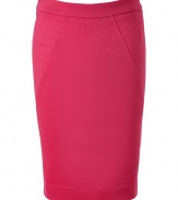 Work a bright edge into your polished work look with Moschino C&Cs fuchsia jersey pencil skirt - Hidden back zip, kick pleat - Tailored fit - Wear with everything from knit tops and ankle boots to silk shirts and platforms