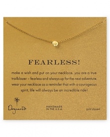 This delicate necklace from Dogeared is a little bit edgy, cast in 14 karat gold and accented by a skull shaped charm.