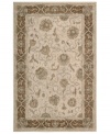 Elaborately beautiful, this mist rug from Nourison's Heritage Hall collection displays stunning detail in a traditional floral motif. Hard twist wool yarns are specially dyed to achieve a vintage patina, resulting in a look that's timelessly elegant.