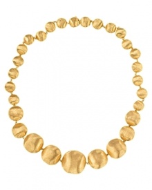 Hand engraved beaded necklace in 18K yellow gold from Marco Bicego's Africa collection.