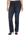 Get a long and lean look in Not Your Daughter's Jeans' straight leg plus size jeans, featuring a shaping panel for a flattering fit.