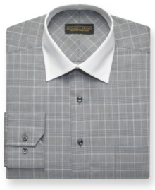 Prep up with plaid and this crisp shirt from Donald J. Trump.