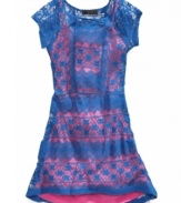 Chic, fashionable, and versatile 2-piece crochet dress by Jessica Simpson.