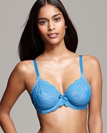 A delicate lace bra with 3-part cup underwire that offers extra support.