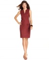 Ellen Tracy's slim sheath dress is rendered in a cotton blend with the right amount of stretch, for a curve-hugging fit that stays crisp. Pair it with a blazer to make it office-ready!