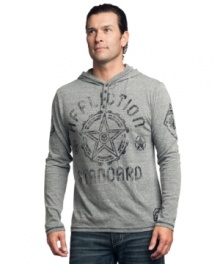 The best of both worlds. This modern update of the classic henley from Affliction is layering essential this season.