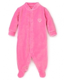 Noa Lily Infant Girls' Hot Pink Velour Footie - Sizes 3-9 Months