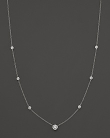 Diamond Station Necklace in 18K White Gold, 1.0 ct. t.w.