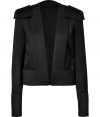 Invest in signature Balmain style with this exquisitely crafted open wool jacket, tailored to perfection with an immaculate, contemporary cropped cut - Shawl collar, open front, long sleeves, snapped cuffs, structured shoulders, sailor-style back flap - Cropped, tailored fit - Team with everything from knits and edgy leather leggings to tailored dresses and slick ankle boots