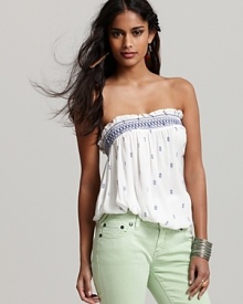 Free People Top - Crinkle Gauze Into the Night