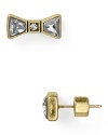 Let MARC BY MARC JACOBS lend your look a shot of girlie glamor with this pair of bow-shaped studs, filled with faceted stones.