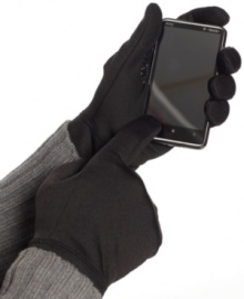 Stay connected. UR Gloves' Touch Point Gloves use Thinsulate-lined stretch fabric with a palm side that's fully conductive for use with virtually any touch screen.