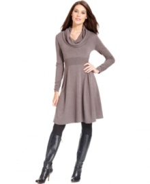 This chic sweater dress is fall perfection with tights and tall boots. From Alfani.