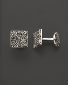 Elegant, intricately textured sterling silver cufflinks from Buccellati.