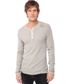 Layer up with this thermal henley shirt by Buffalo David Bitton.