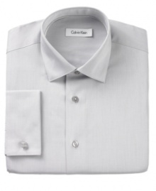 The classic, with a dose of high style. Set yourself apart with this French-cuffed shirt from Calvin Klein.