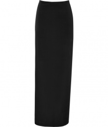 Show off your trend-right style in this dramatic silk-blend floor-sweeping skirt from LAgence - Thin waistband, dramatic maxi-length, asymmetric back draped fishtail hem, concealed back zip closure - Style with a fitted top, a bold-shoulder blazer, and platform booties